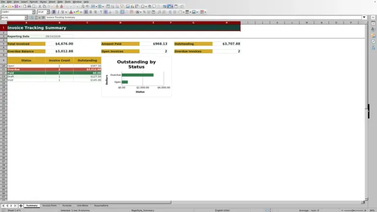 Preview of Landscaping Invoice Template for Excel